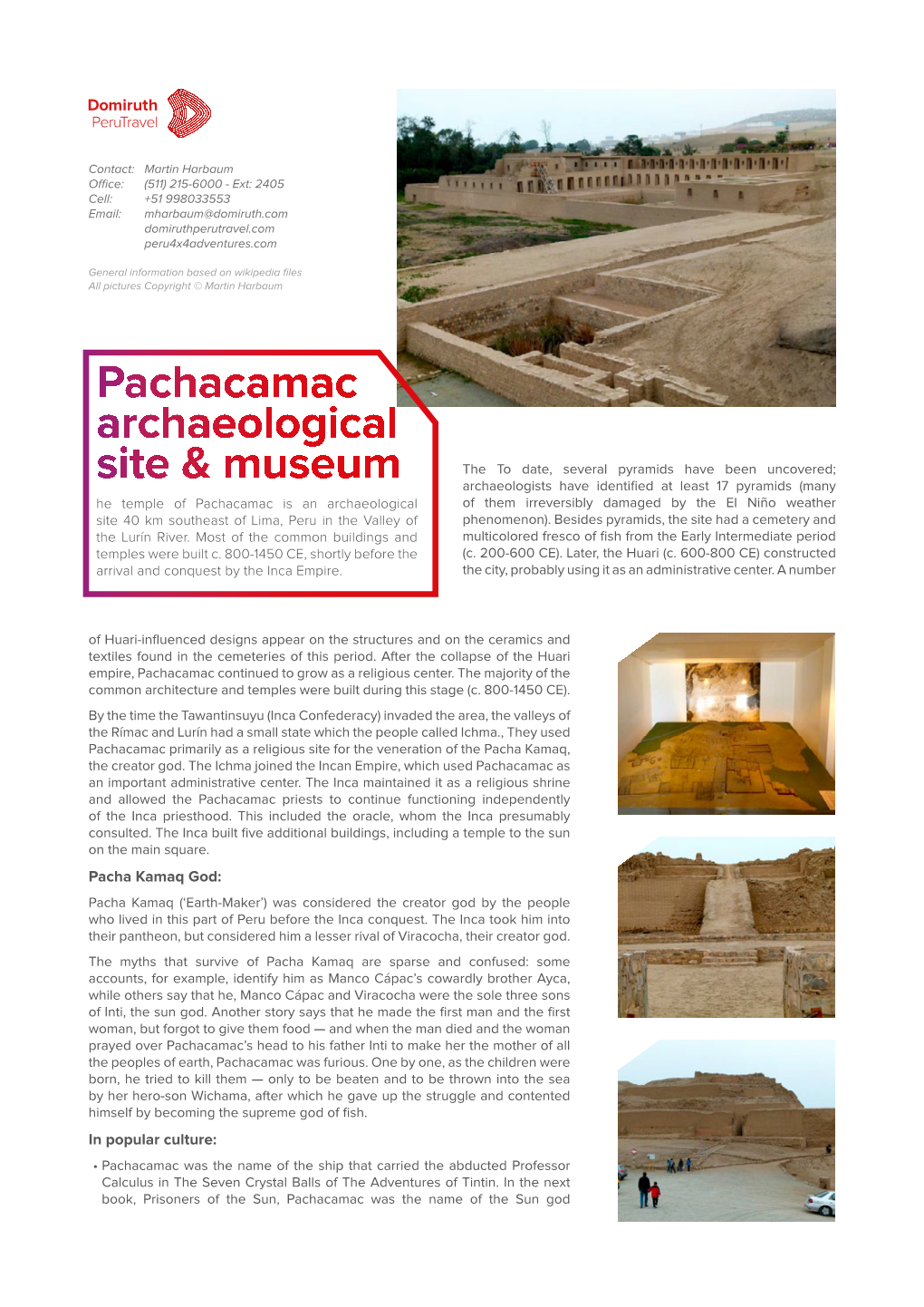 Pachacamac Archaeological Site & Museum