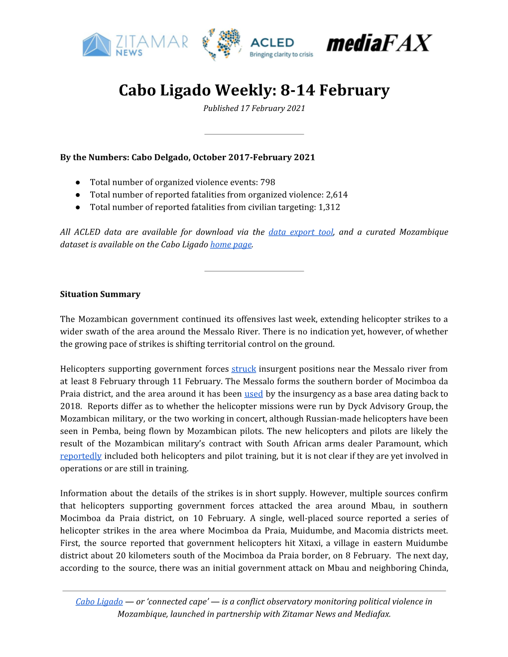 Cabo Ligado Weekly: 8-14 February Published 17 February 2021