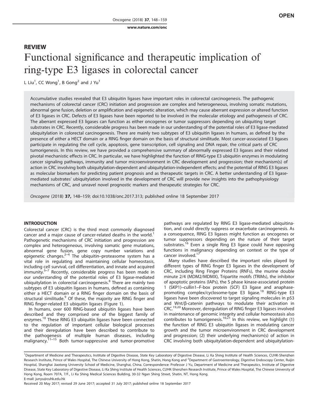 Functional Significance and Therapeutic Implication of Ring-Type