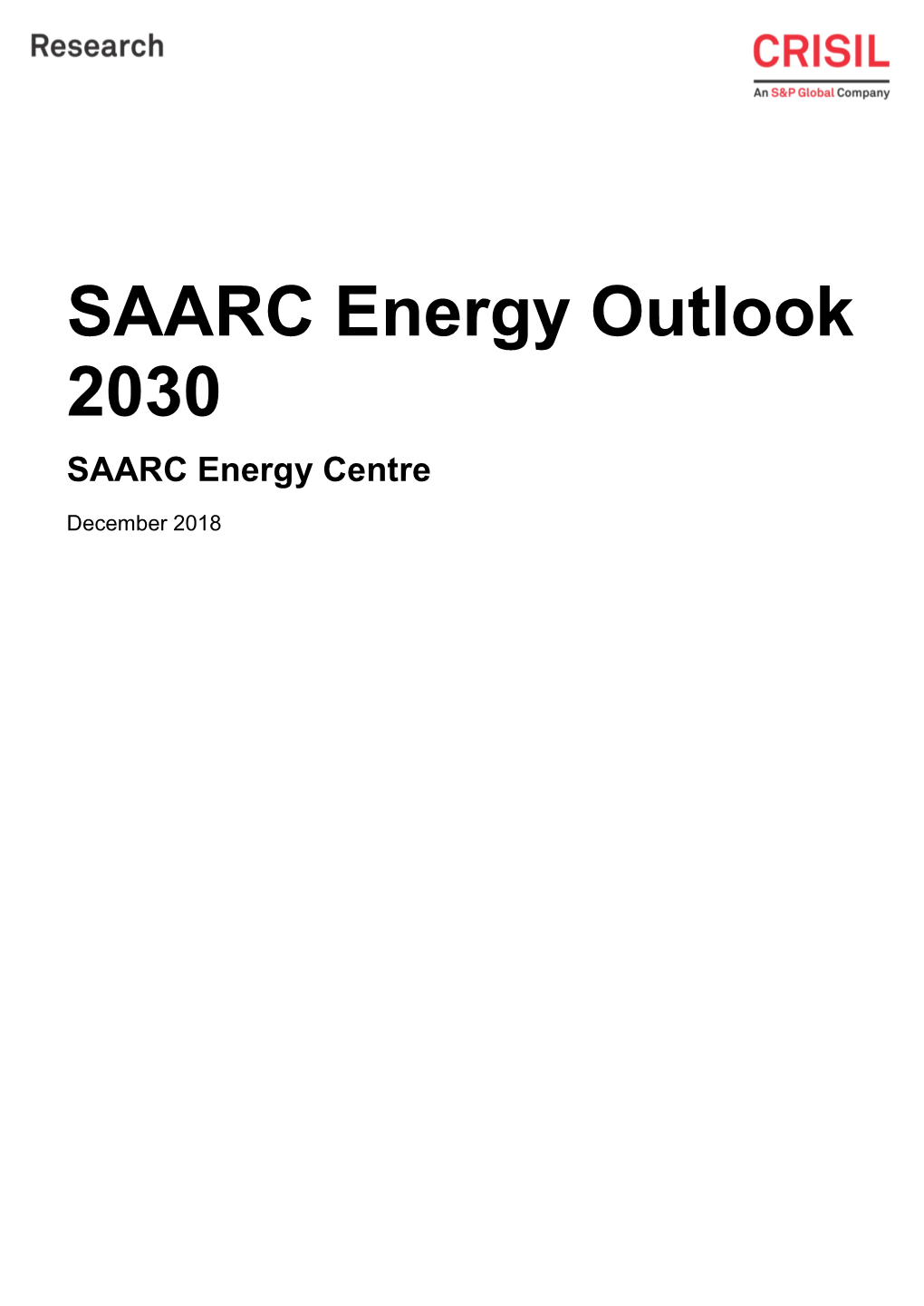 SAARC Energy Outlook 2030 SAARC Energy Centre