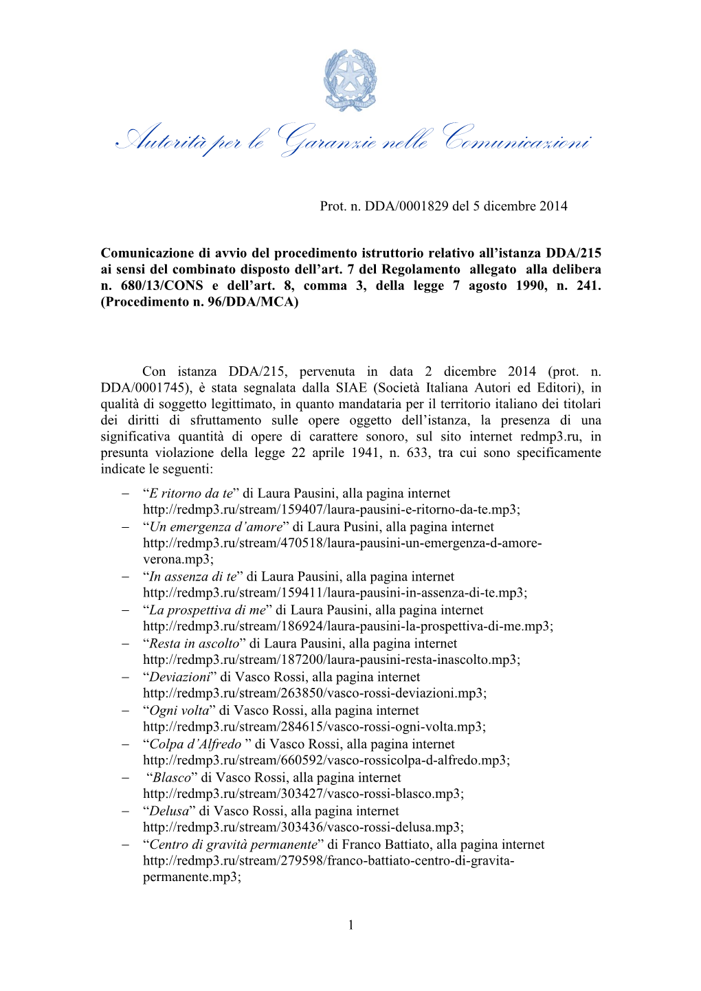 Autorità Per Le Garanzie Nelle Comunicazioni