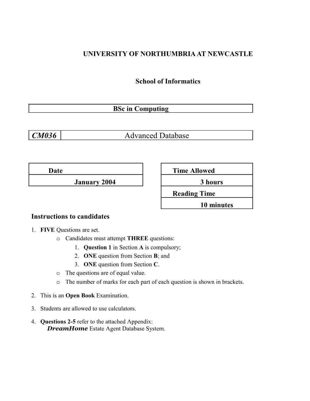 University of Northumbria at Newcastle