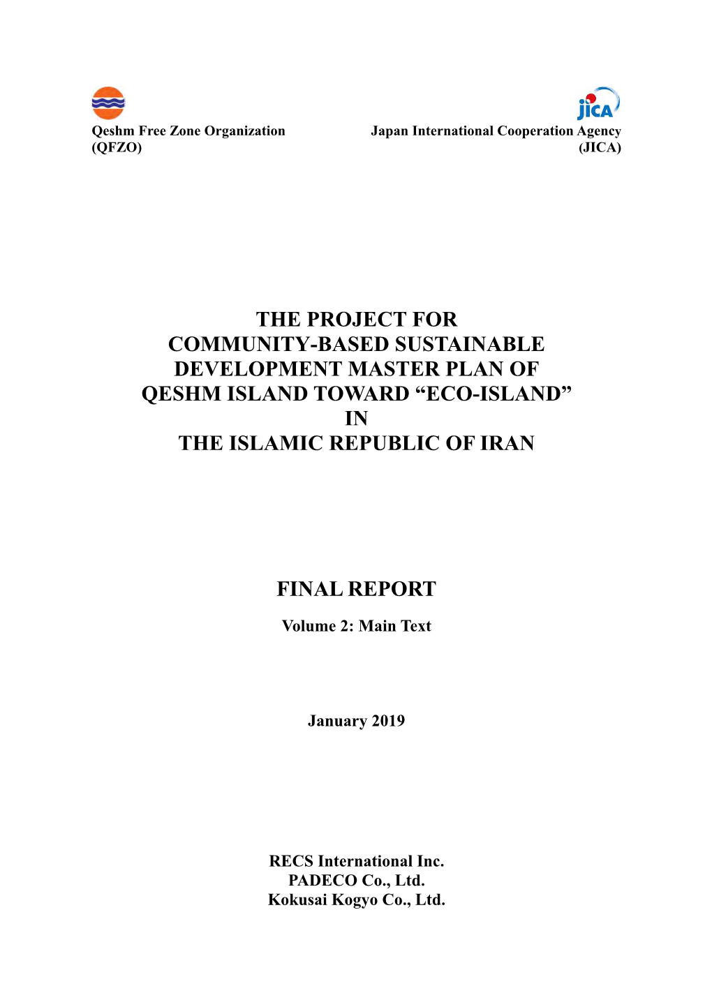 The Project for Community-Based Sustainable Development Master Plan of Qeshm Island Toward “Eco-Island” in the Islamic Republic of Iran