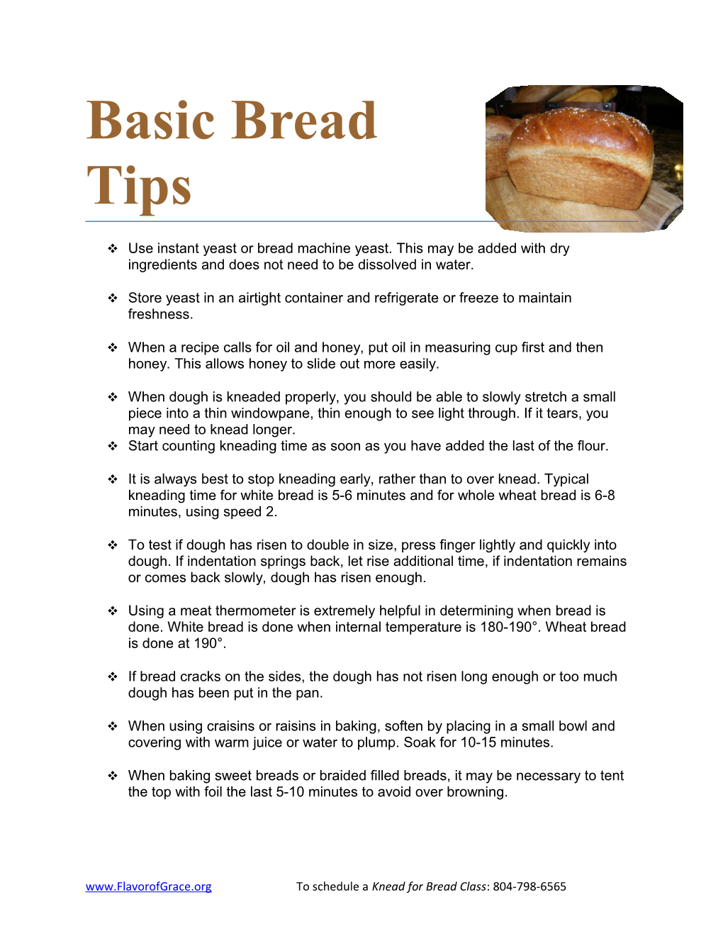 Basic Bread Tips