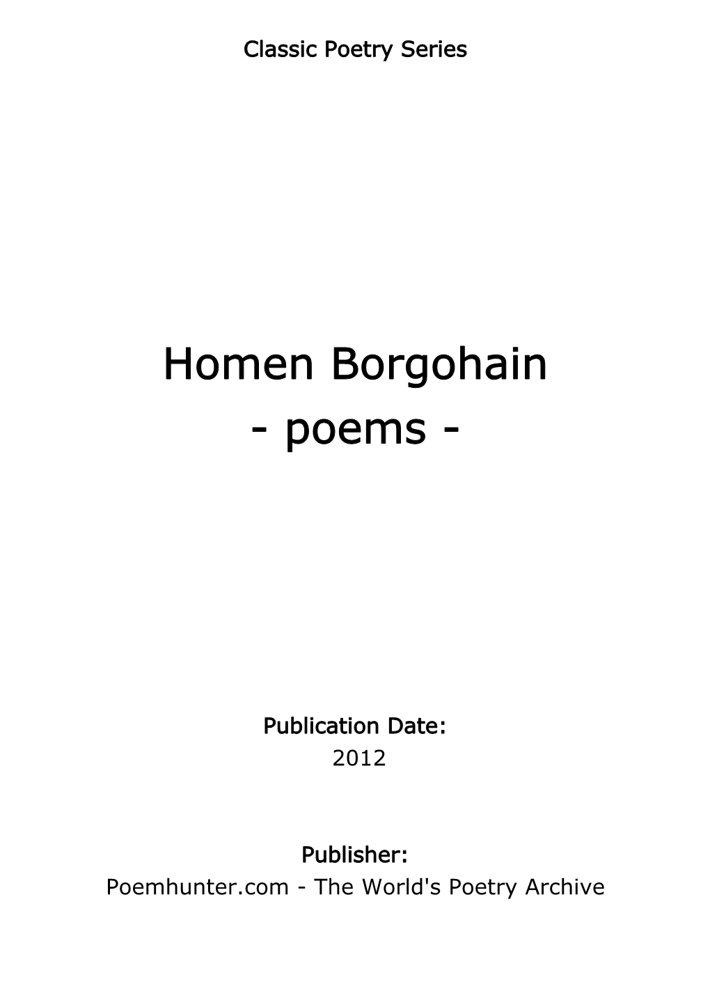 Homen Borgohain - Poems