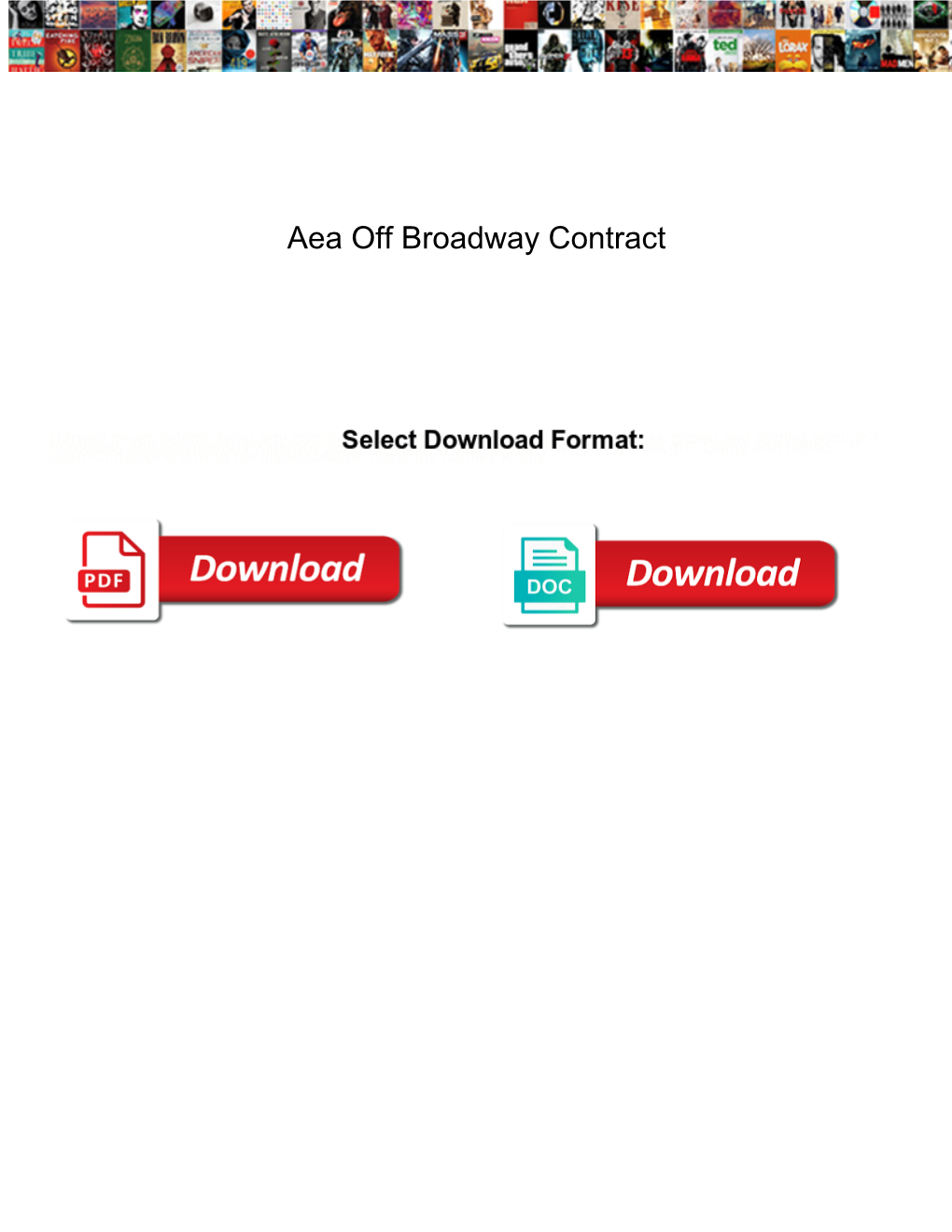 Aea Off Broadway Contract