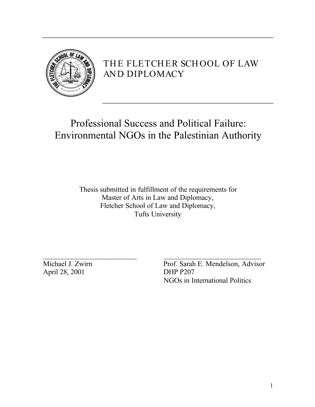 Environmental Ngos in the Palestinian Authority