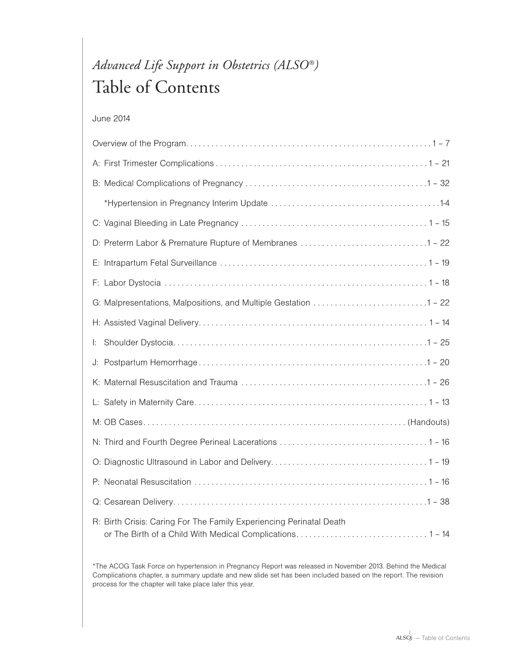 Table of Contents