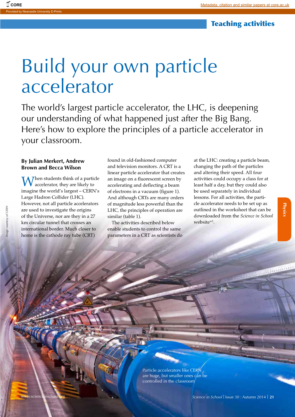 Build Your Own Particle Accelerator