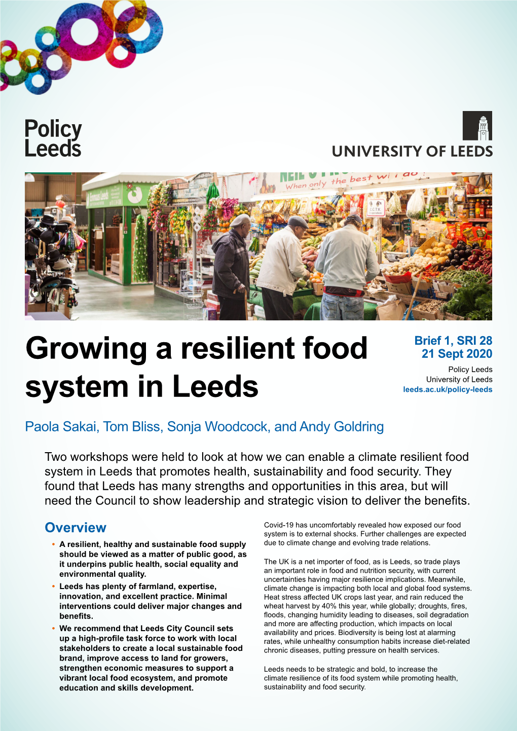 Growing a Resilient Food System in Leeds Page 2 Timely Social Change Is Finally Taking Place