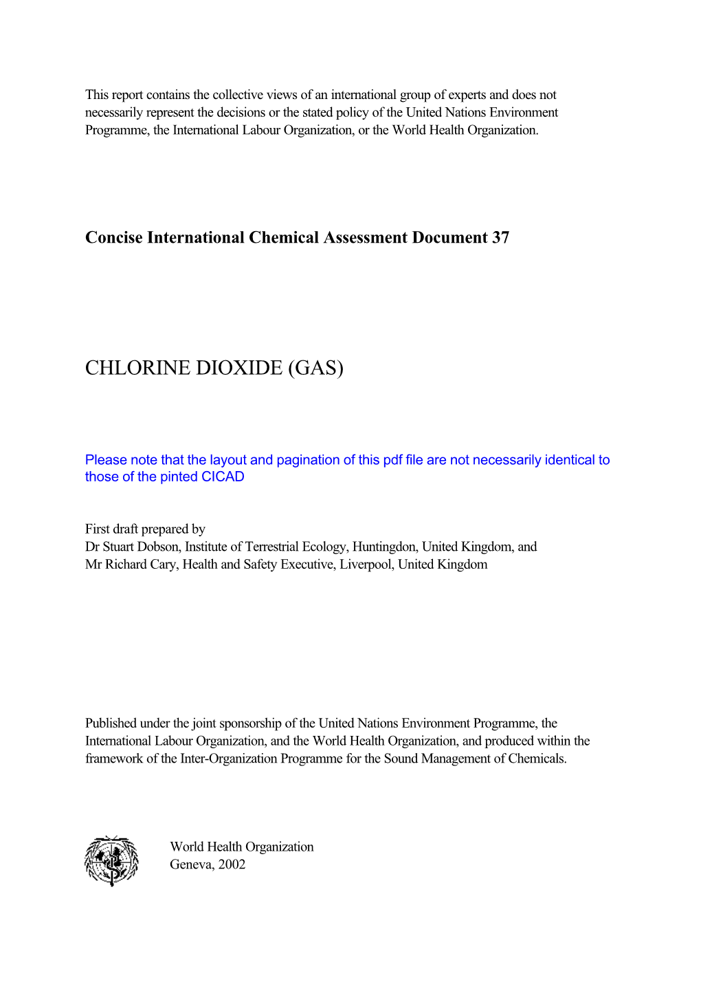 Chlorine Dioxide (Gas)