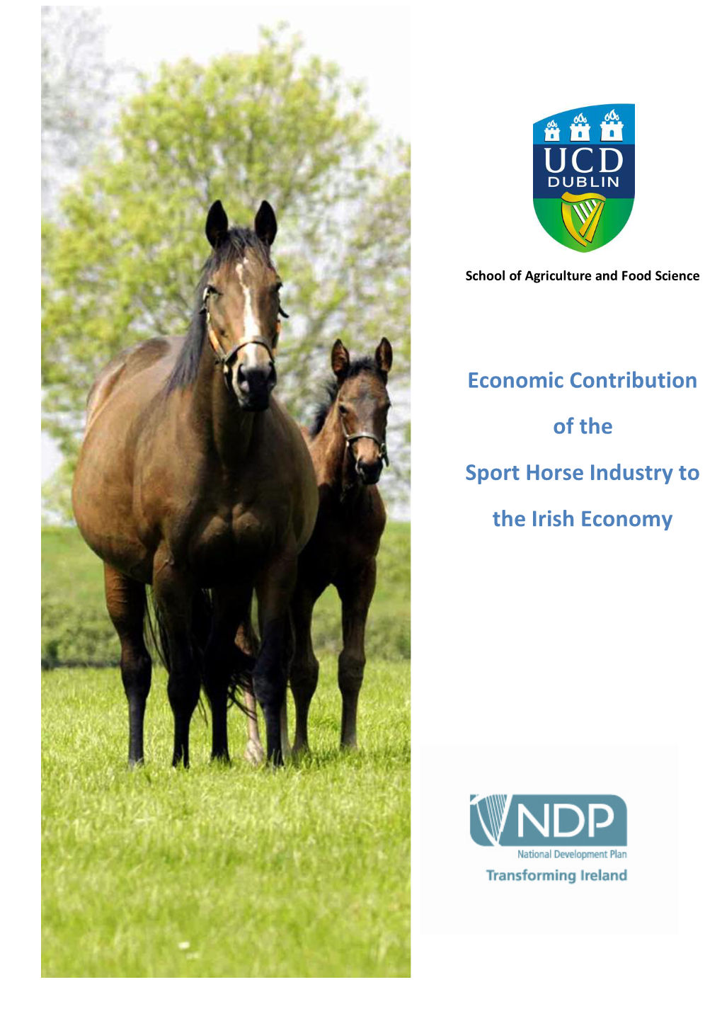 Economic Impact of the Sport Horse Industry in Ireland in 2012 and to Chart the Progress of the Industry in Recent Years