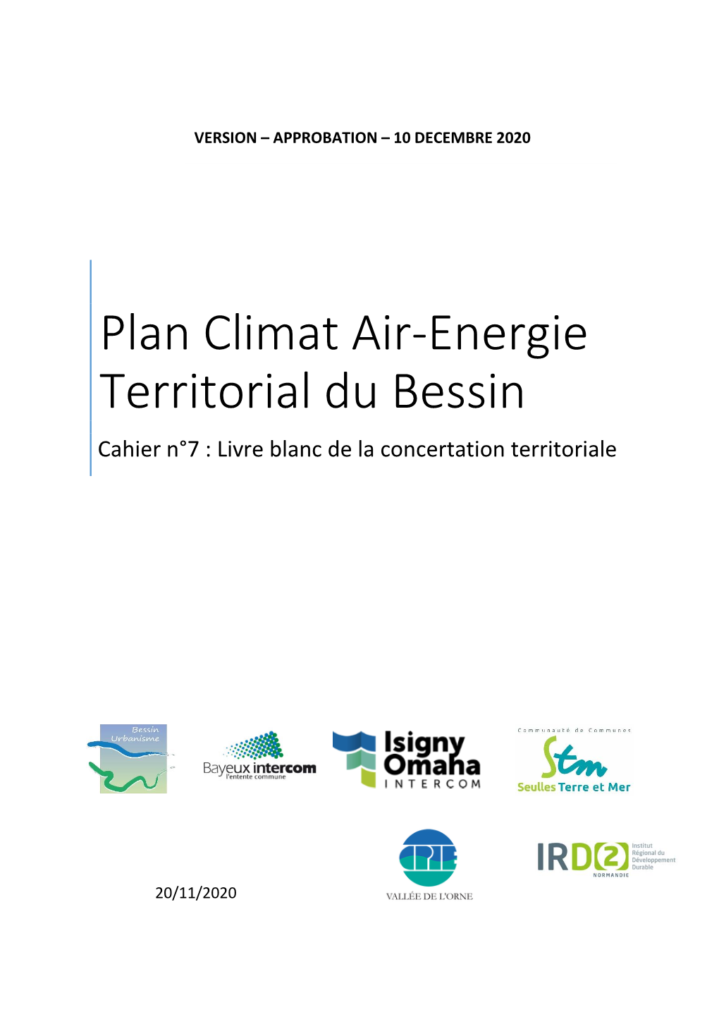 Plan Climat Air-Energie Territorial Du Bessin