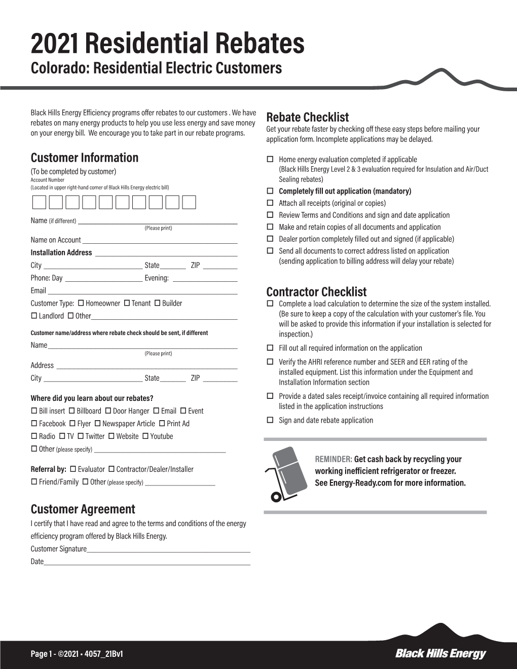 2021 Residential Rebates Colorado: Residential Electric Customers