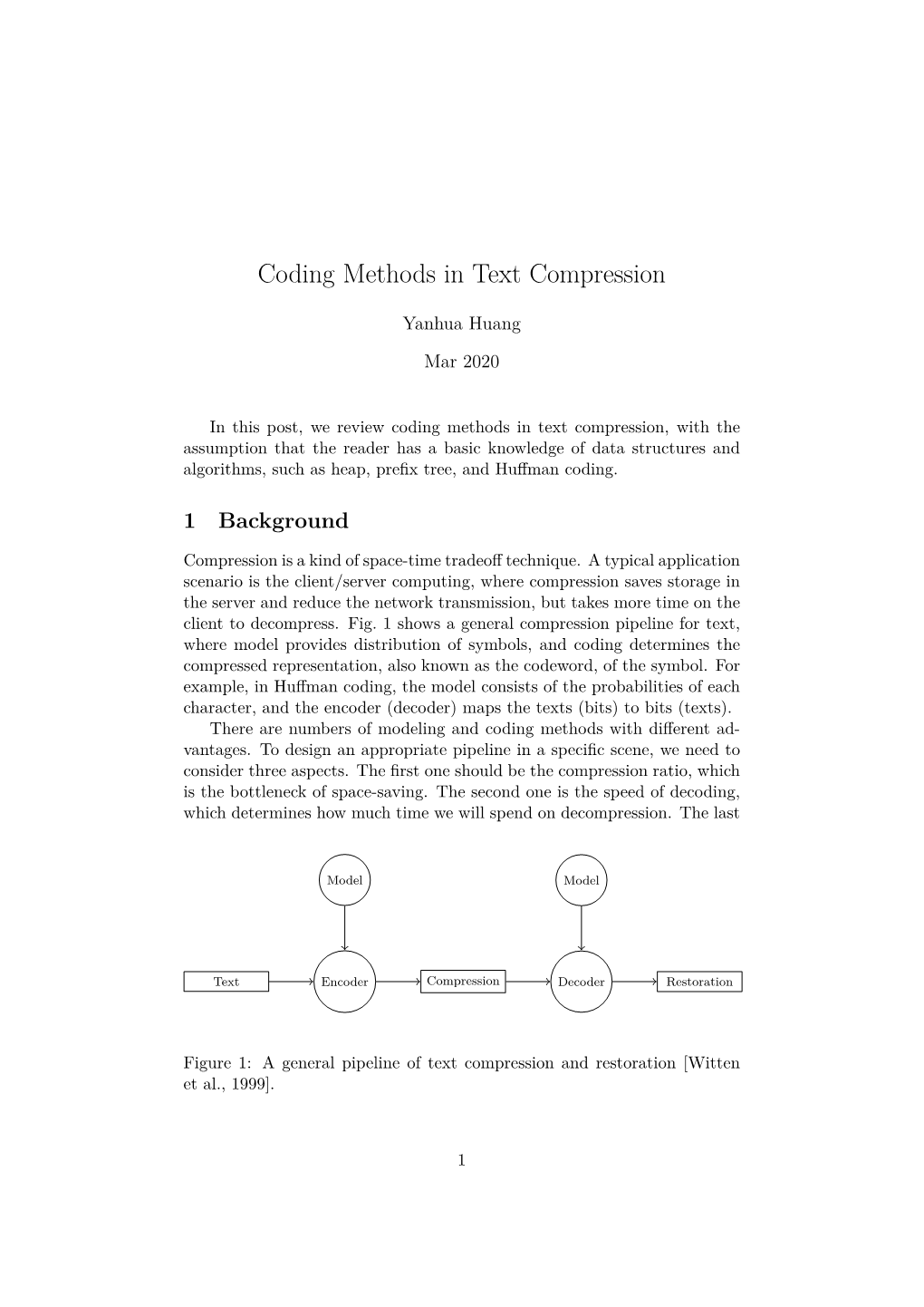 Coding Methods in Text Compression
