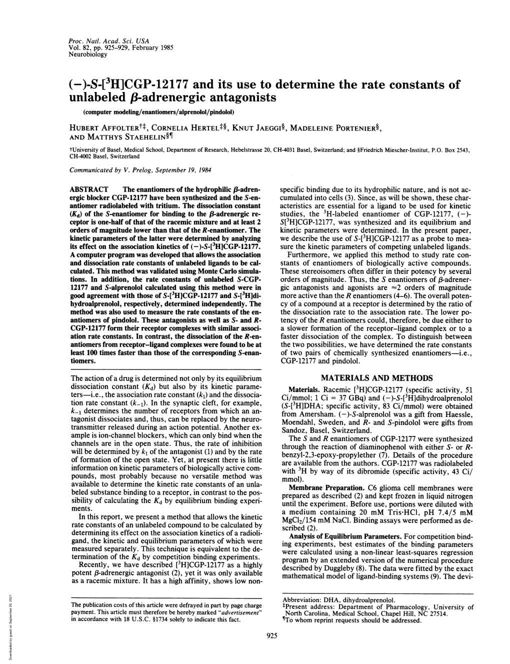 [3H]CGP-12177 and Its Use to Determine the Rate