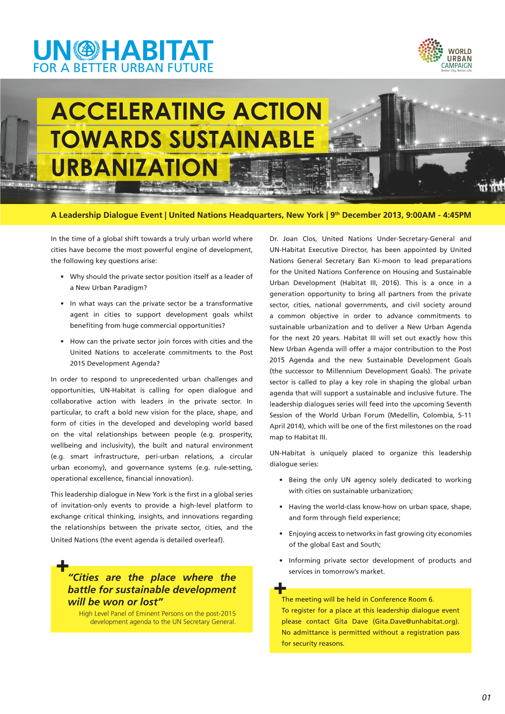 Accelerating Action Towards Sustainable Urbanization