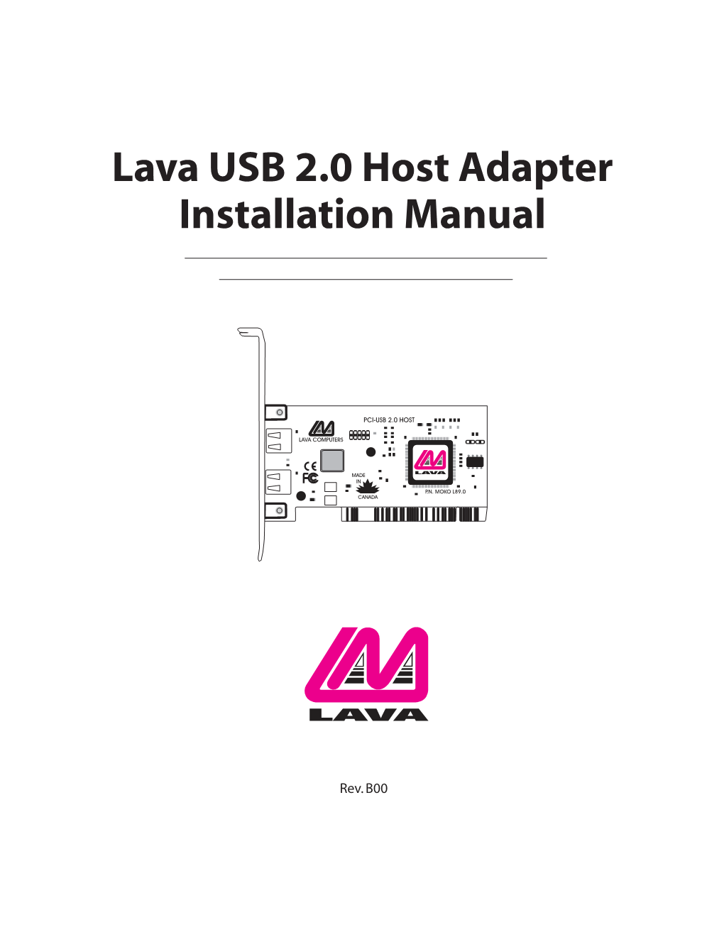 USB 2.0 Host Adapter Installation Manual