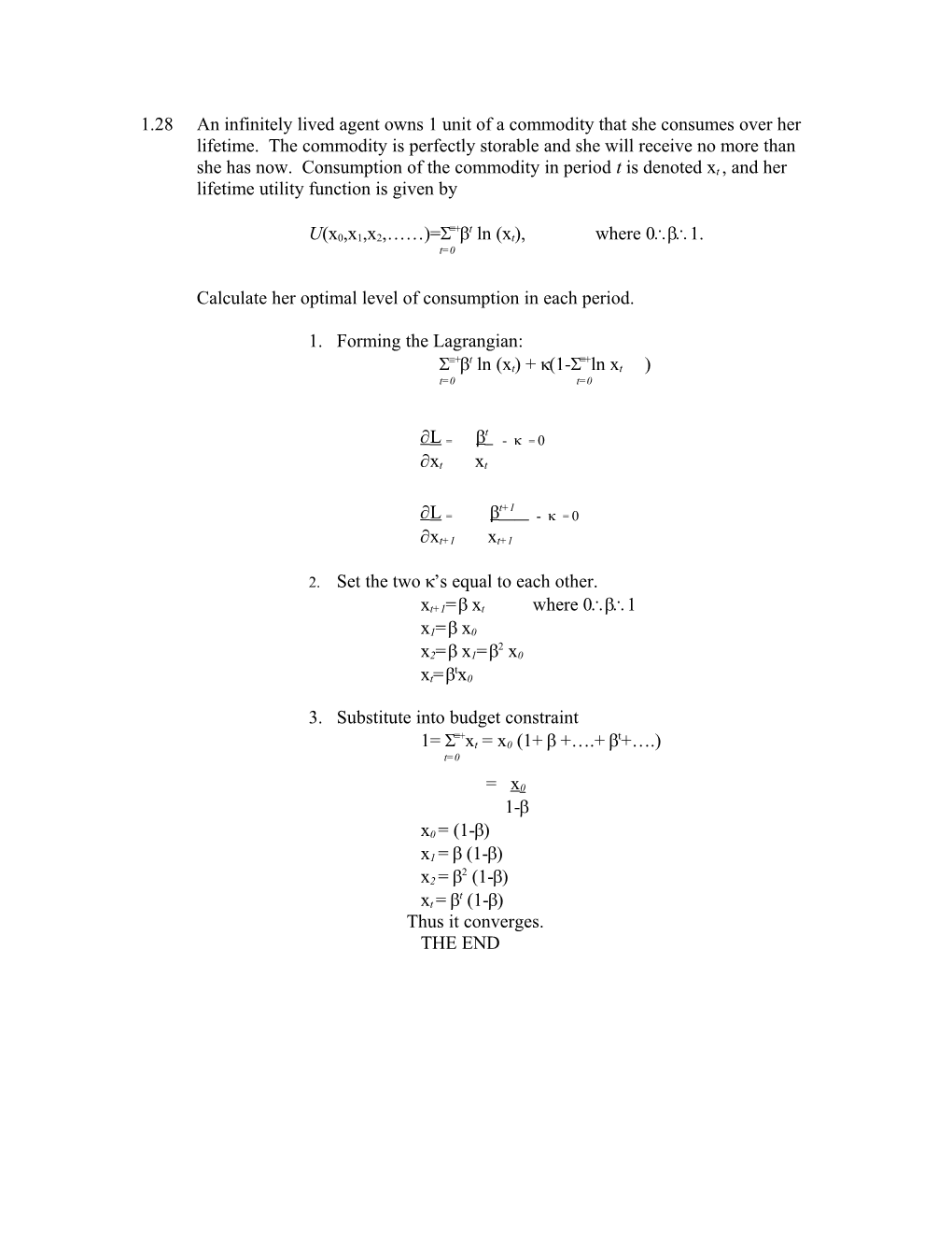 Calculate Her Optimal Level of Consumption in Each Period