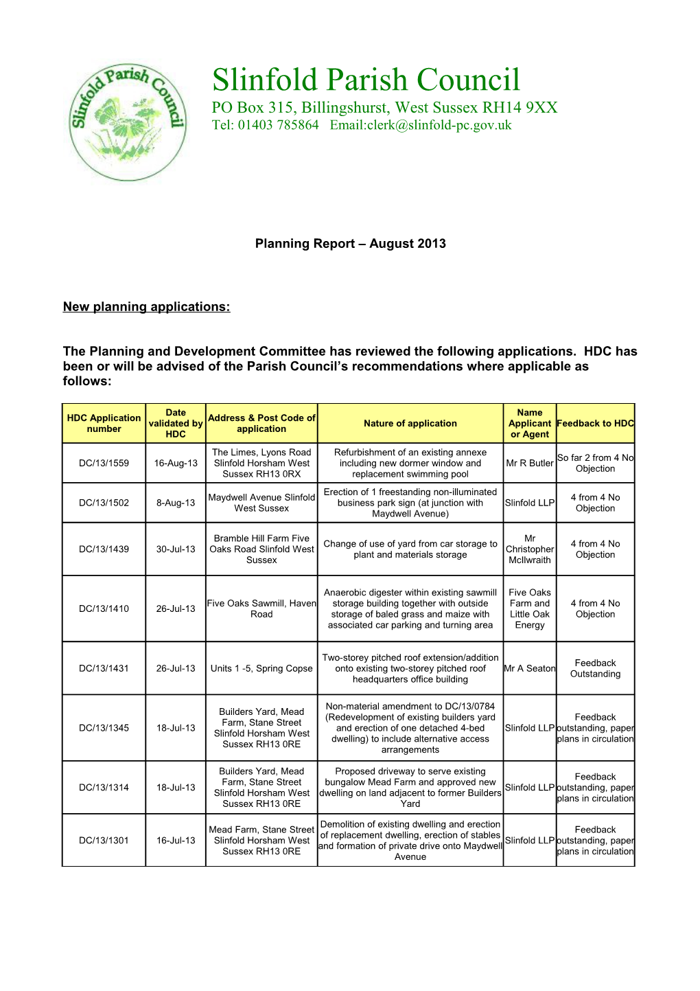 Slinfold Parish Council s3