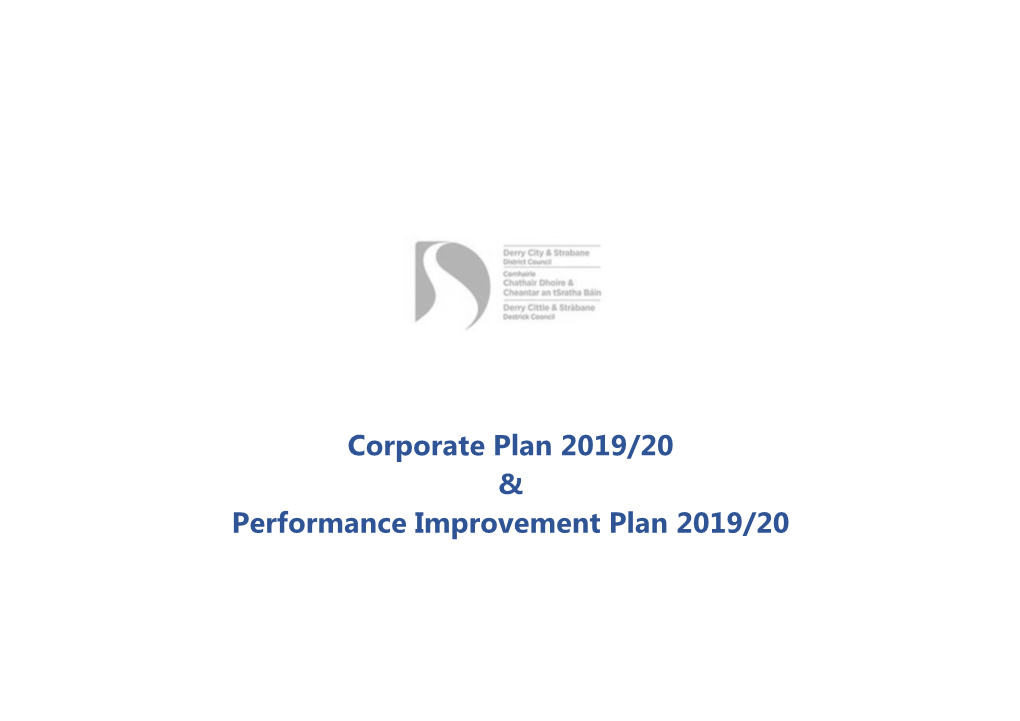 Corporate Plan 2019/20 & Performance Improvement Plan 2019/20