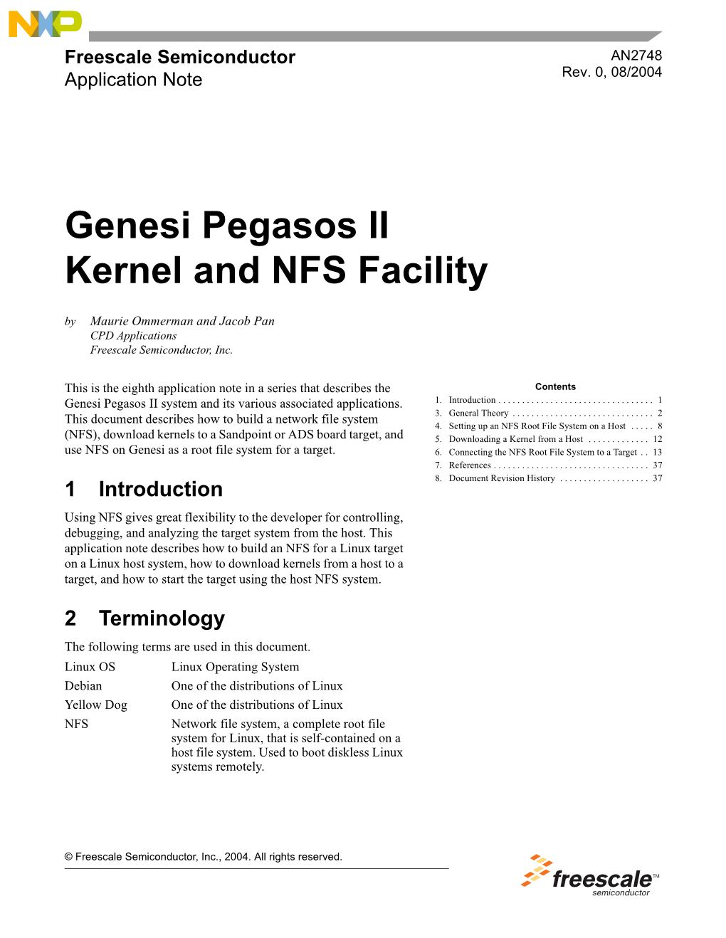 AN2748: Genesi Pegasos II Kernel and NFS Facility