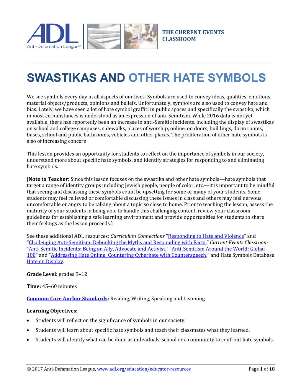 Swastikas and Other Hate Symbols