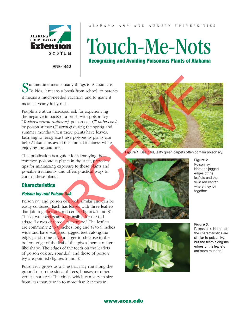 Touch-Me-Nots Recognizing and Avoiding Poisonous Plants of Alabama ANR-1460