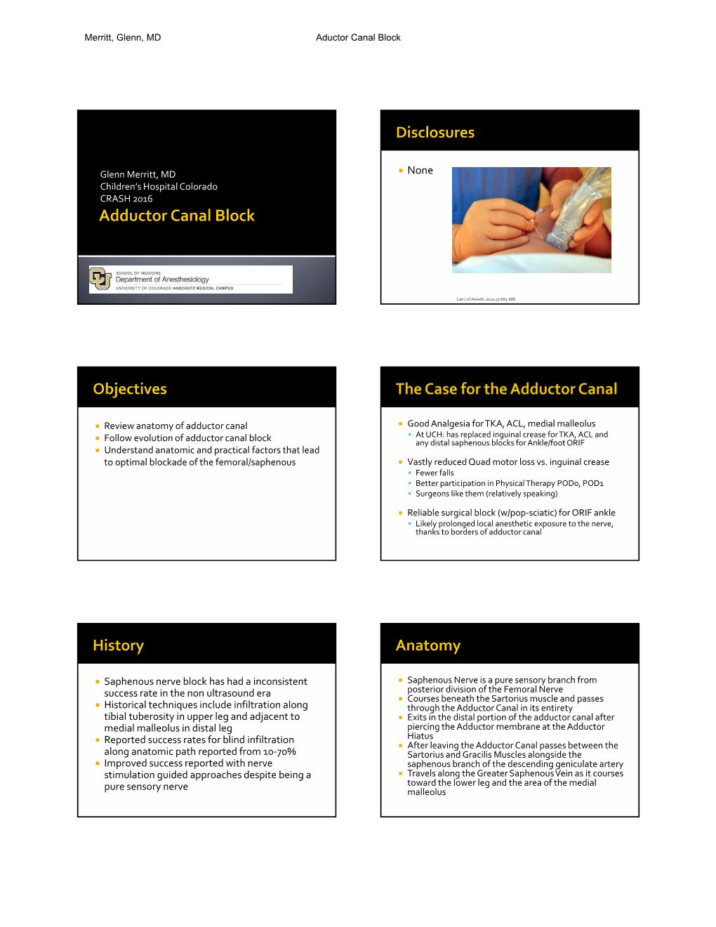 Saphenous Nerve Block Has Had a Inconsistent Success Rate in the Non