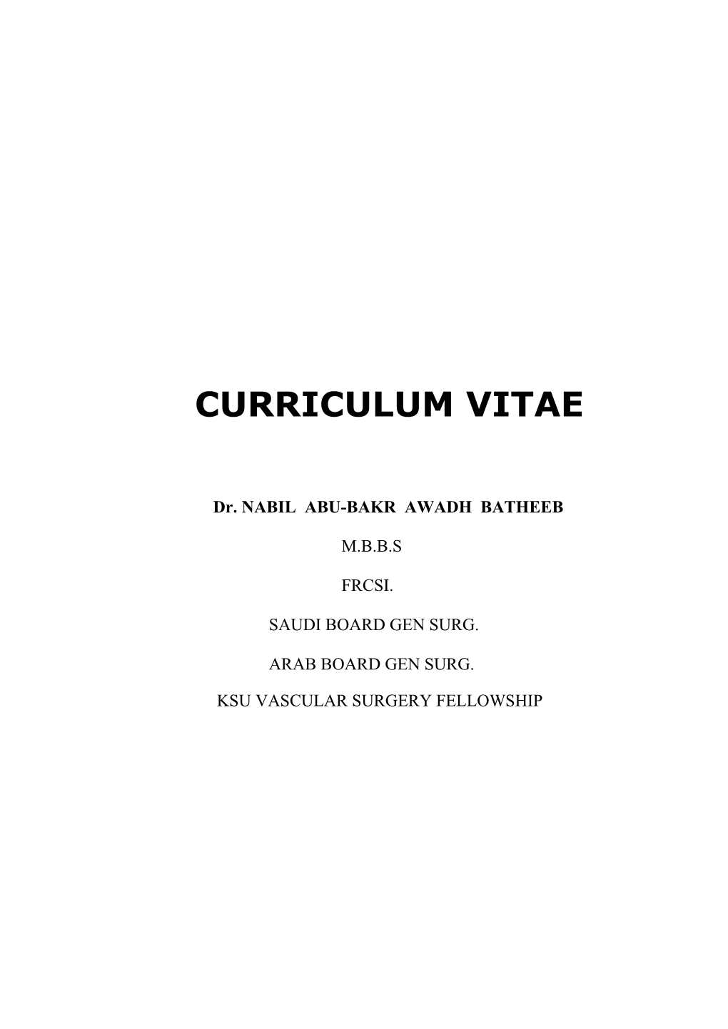 Curriculum Vitae