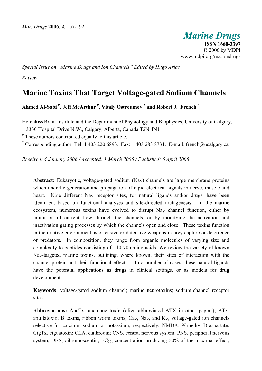 Marine Toxins That Target Voltage-Gated Sodium Channels