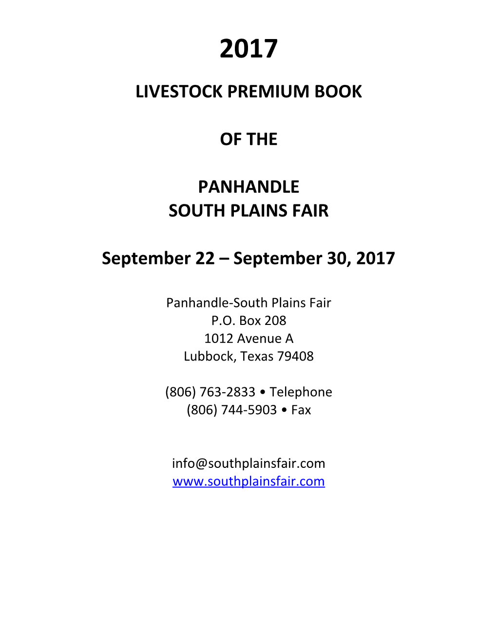 Livestock Premium Book