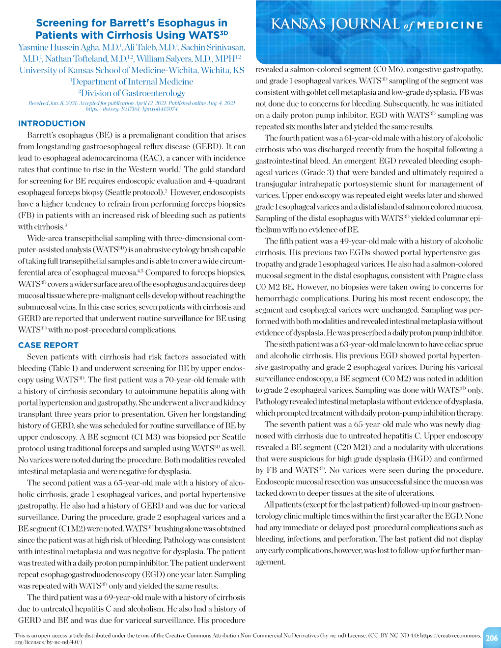 Screening for Barrett's Esophagus in Patients with Cirrhosis Using