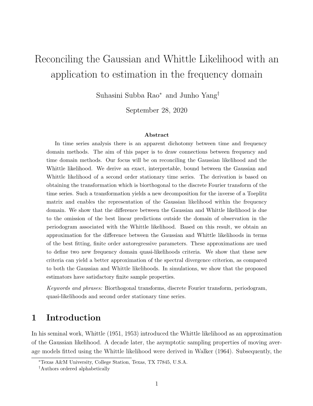 Reconciling the Gaussian and Whittle Likelihood with an Application to Estimation in the Frequency Domain