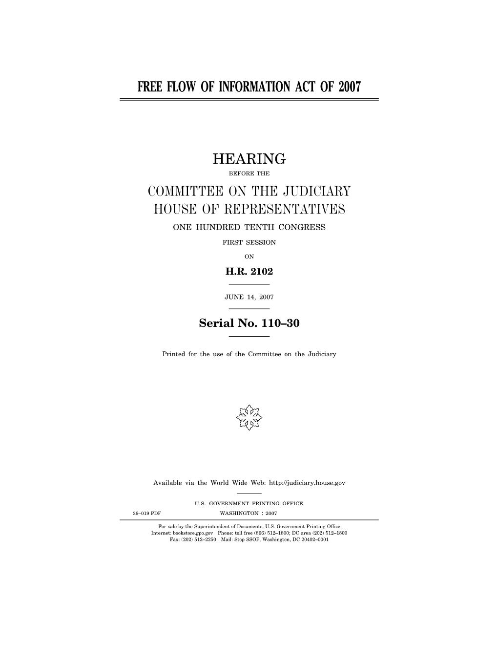 Free Flow of Information Act of 2007