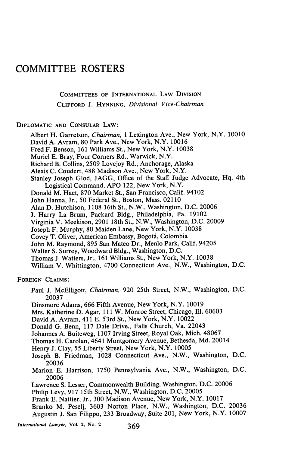 Committee Rosters