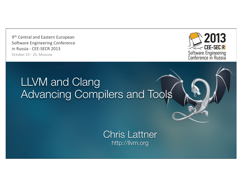 LLVM and Clang Advancing Compilers and Tools