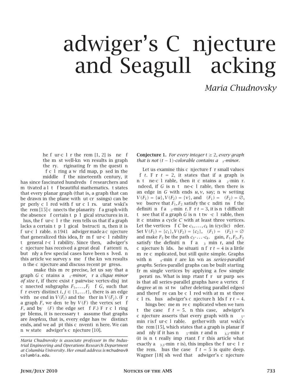 Hadwiger's Conjecture and Seagull Packing