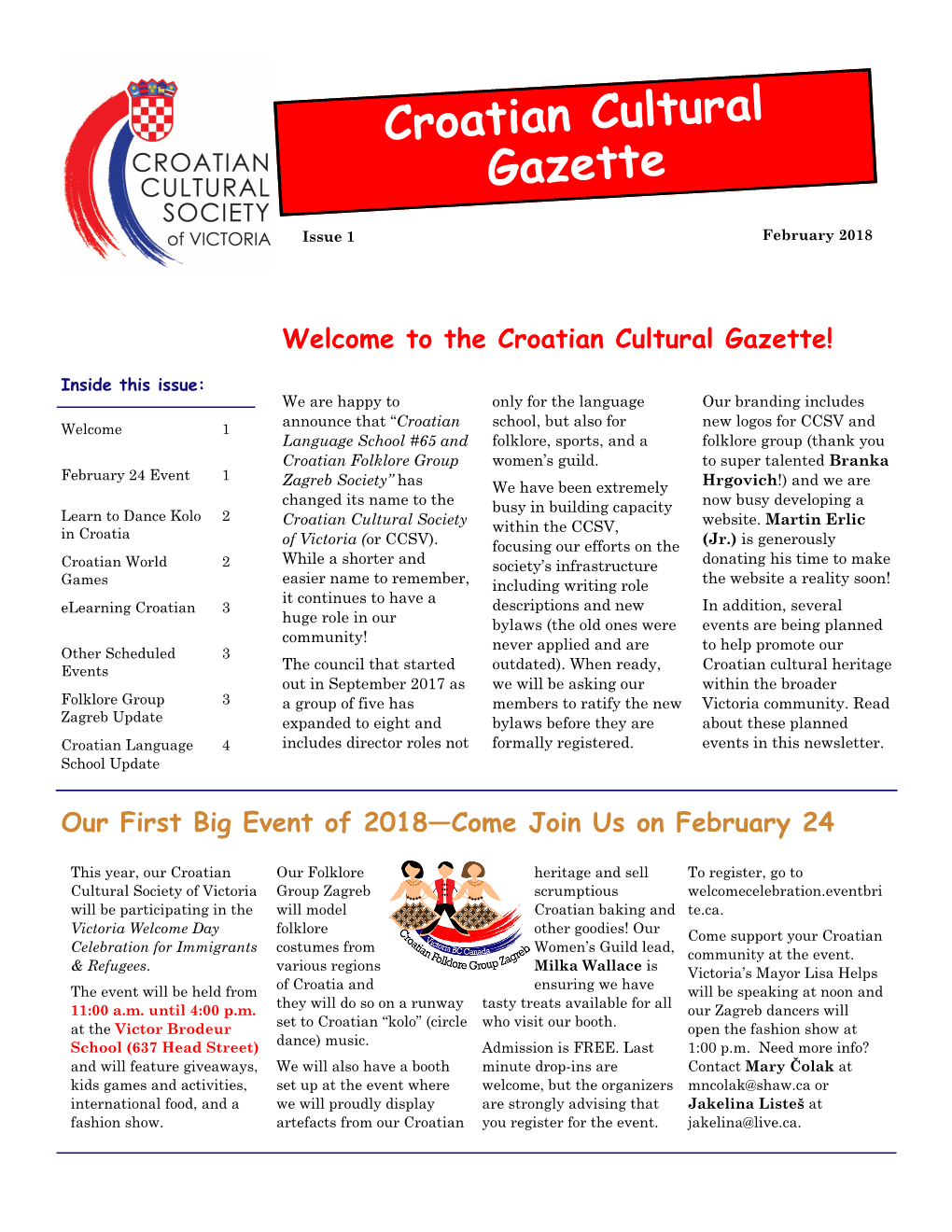 Croatian Cultural Gazette 1