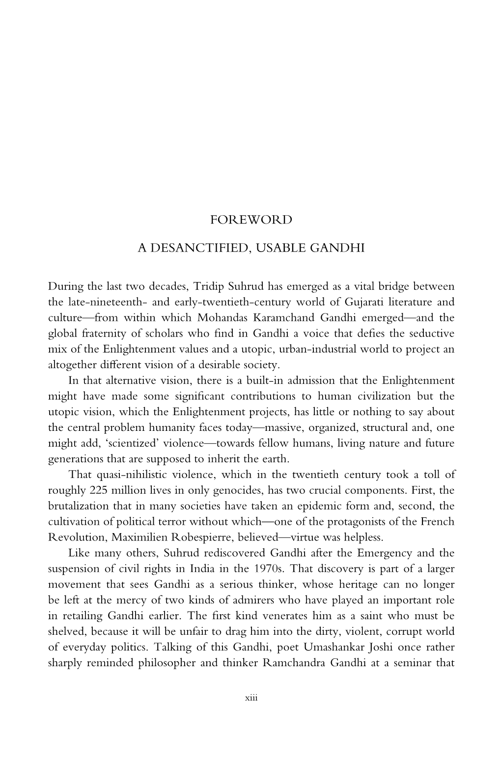 Foreword a Desanctified, Usable Gandhi