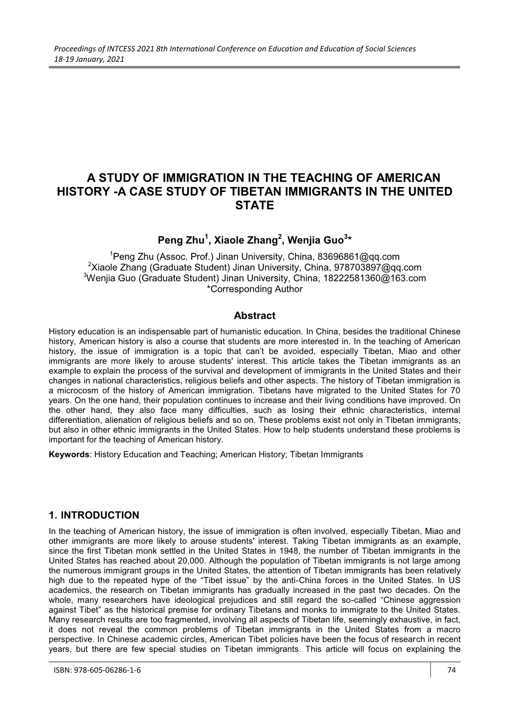 A Case Study of Tibetan Immigrants in the United State