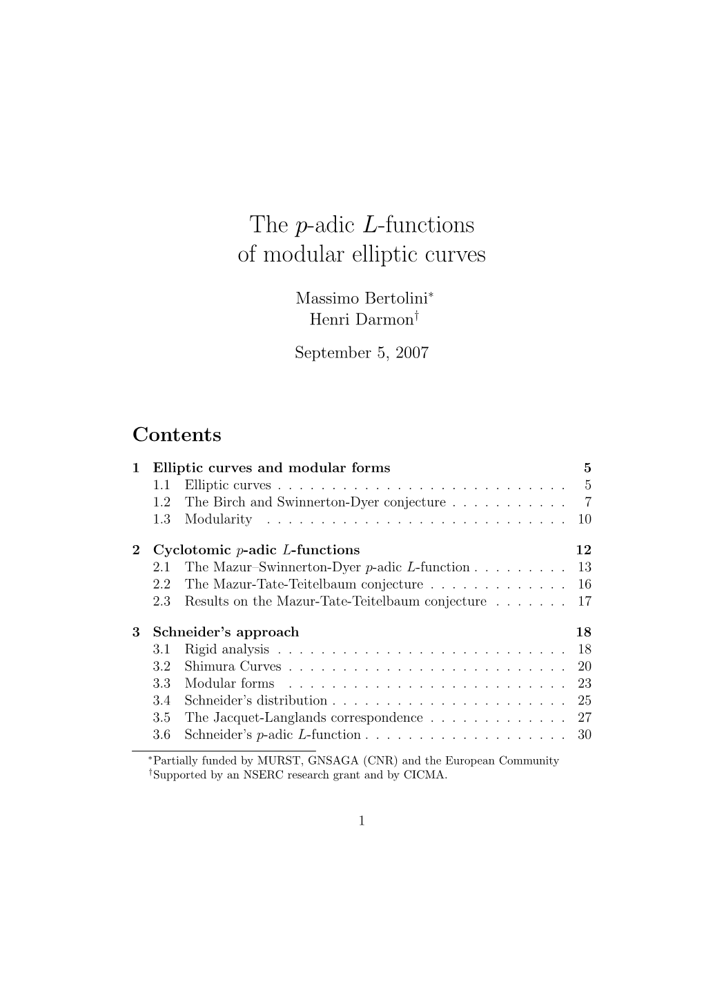 The P-Adic L-Functions of Modular Elliptic Curves