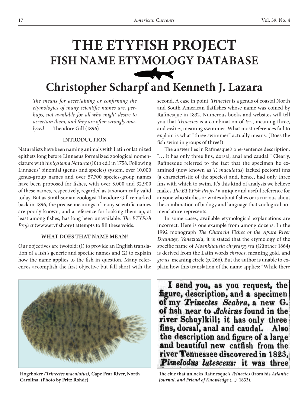 The Etyfish Project Fish Name Etymology Database