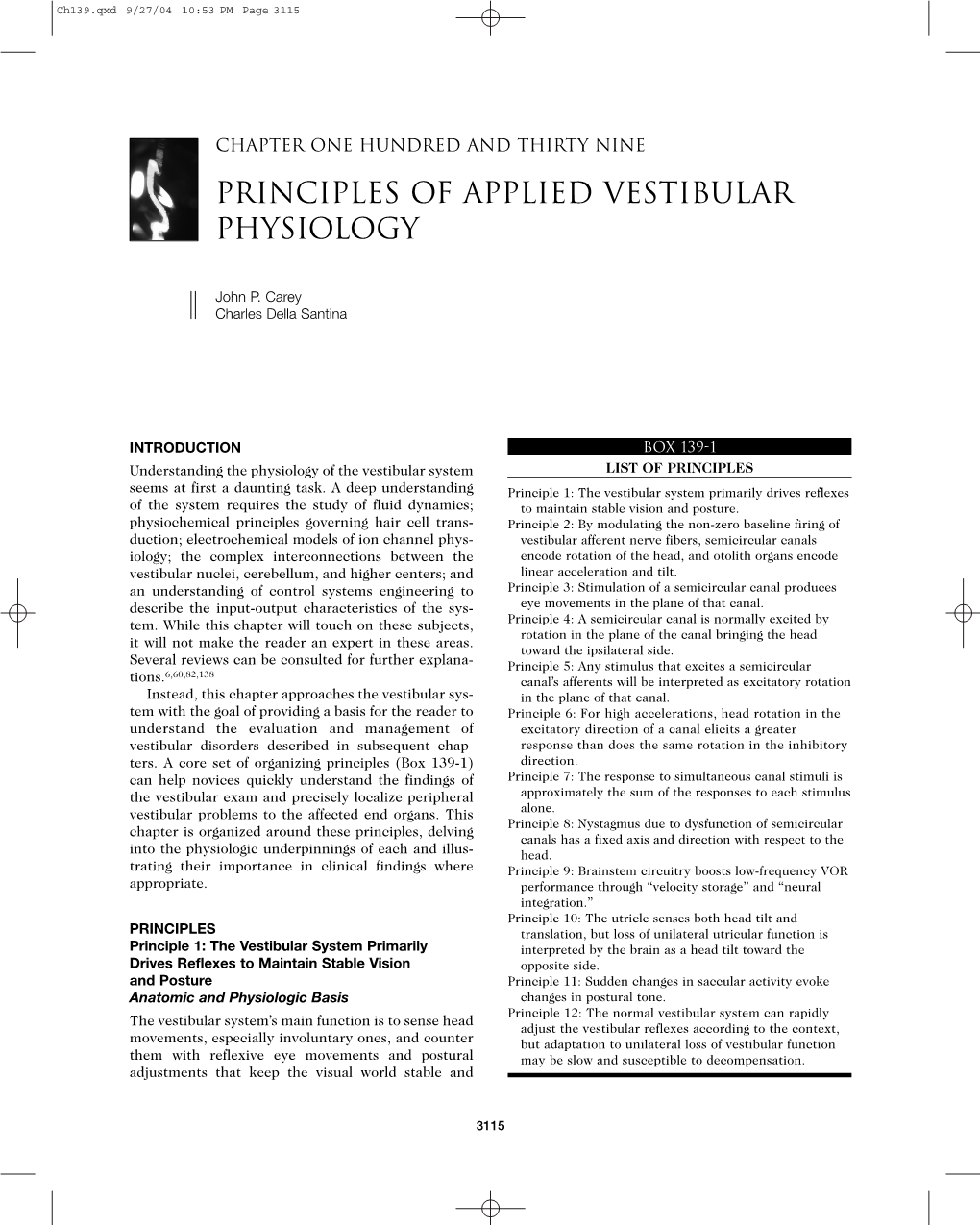 Principles of Applied Vestibular Physiology