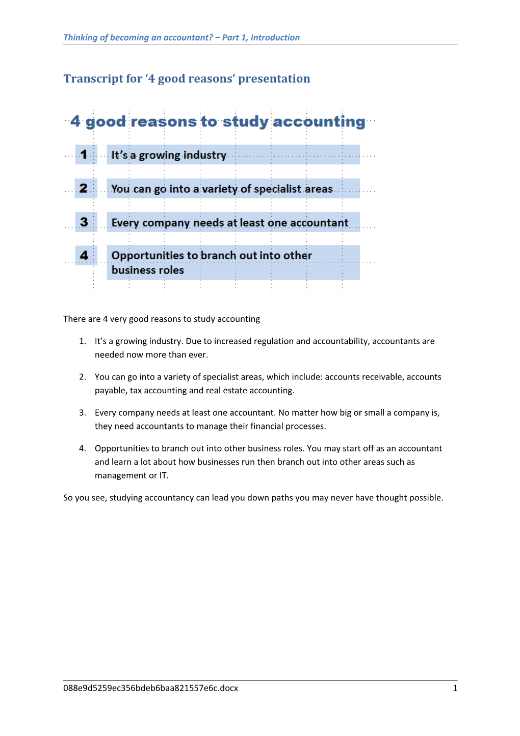 Thinking of Becoming an Accountant? Part 1, Introduction