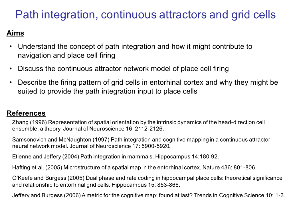 Path Integration, Continuous Attractors and Grid Cells