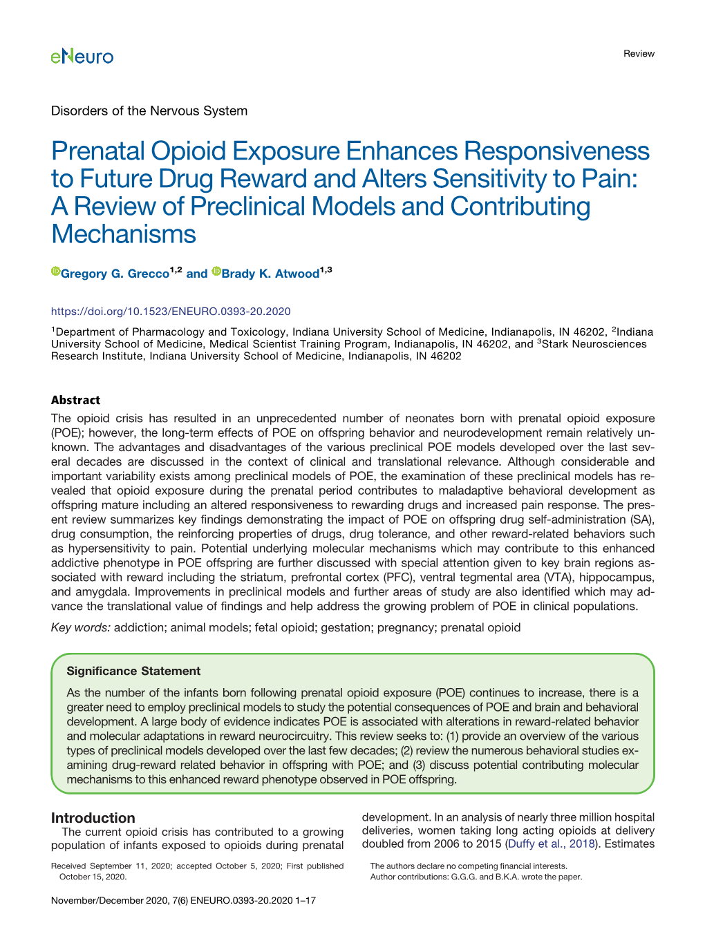 Prenatal Opioid Exposure Enhances Responsiveness to Future Drug Reward and Alters Sensitivity to Pain: a Review of Preclinical Models and Contributing Mechanisms