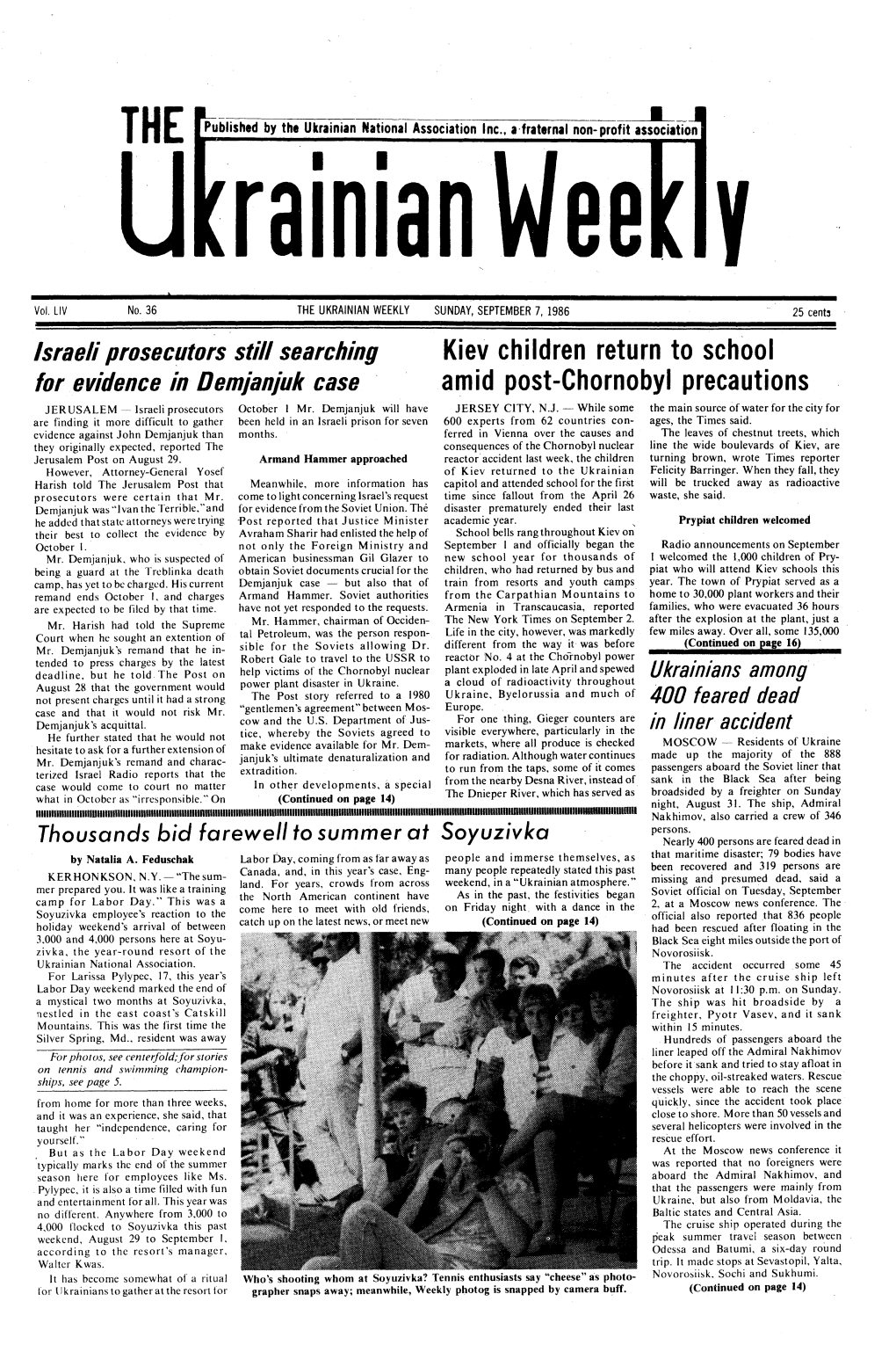 The Ukrainian Weekly 1986, No.36