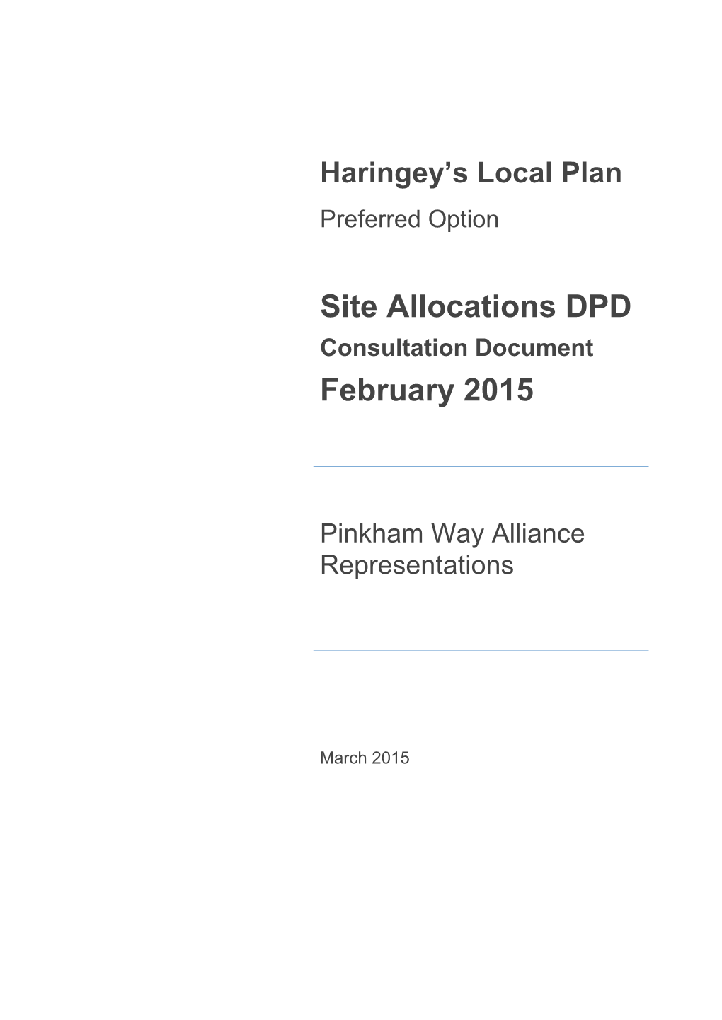 London Borough of Haringey Due to Pressures from Development