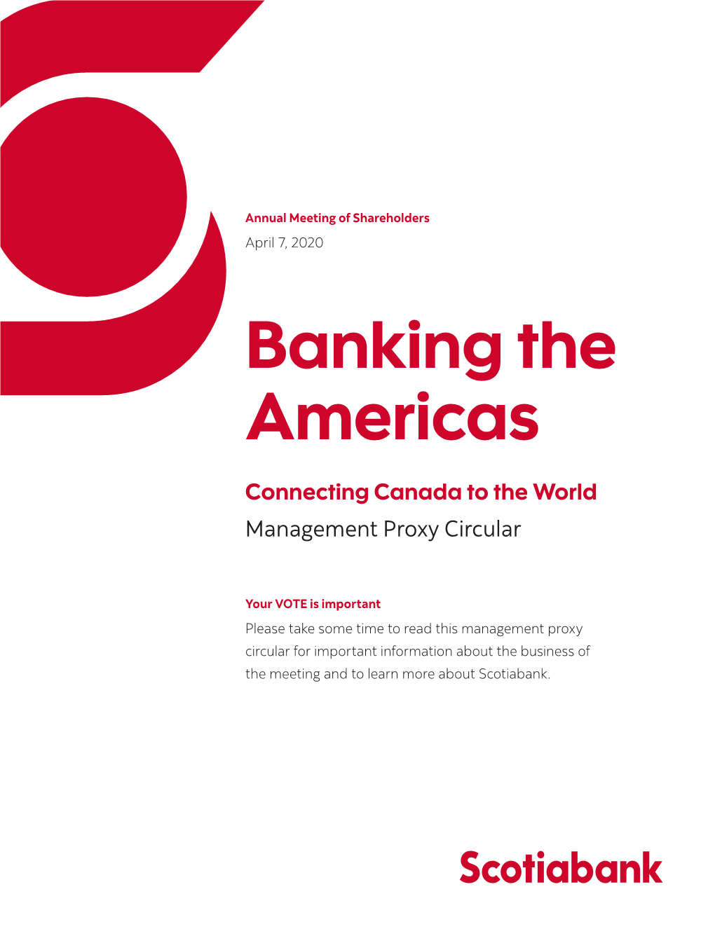 Scotiabank | Management Proxy Circular | April 7, 2020